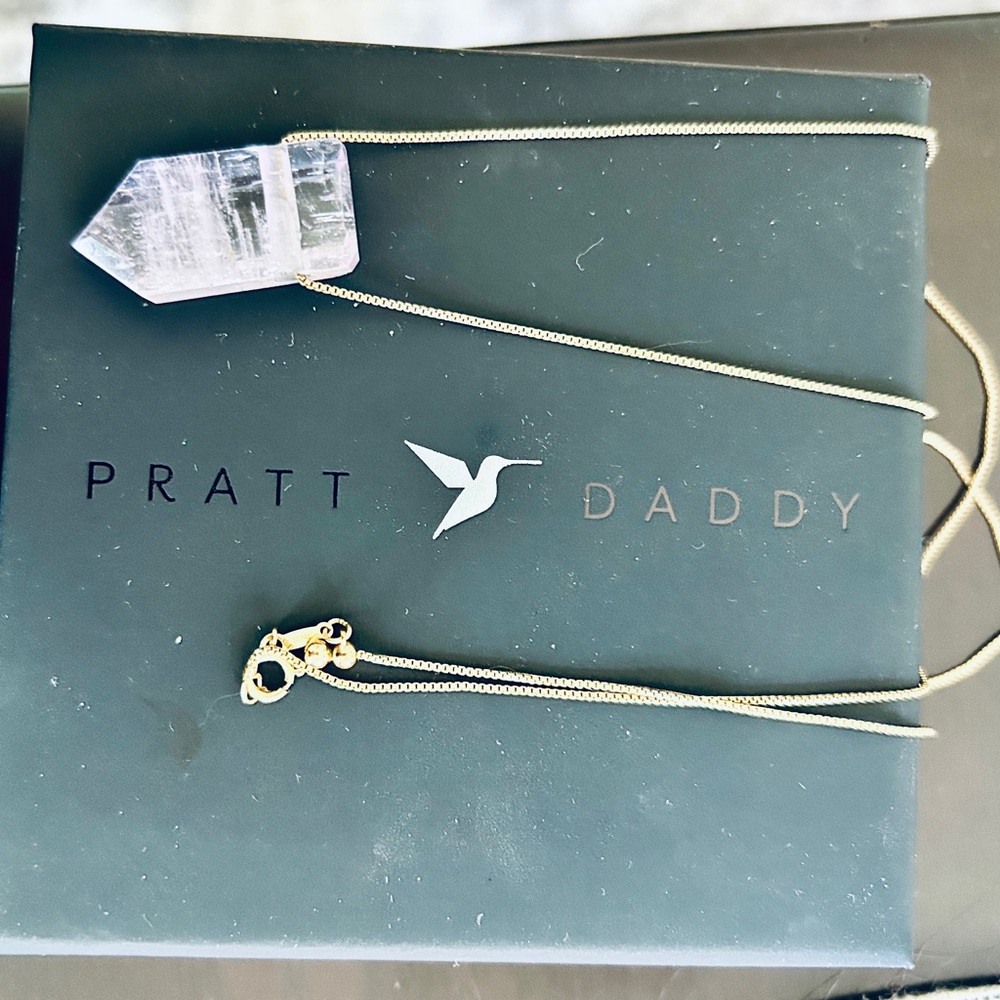 PRATT DADDY Kunzite pendant with adjustable gold filled chain